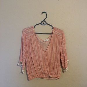 Pink loose fitting crop top